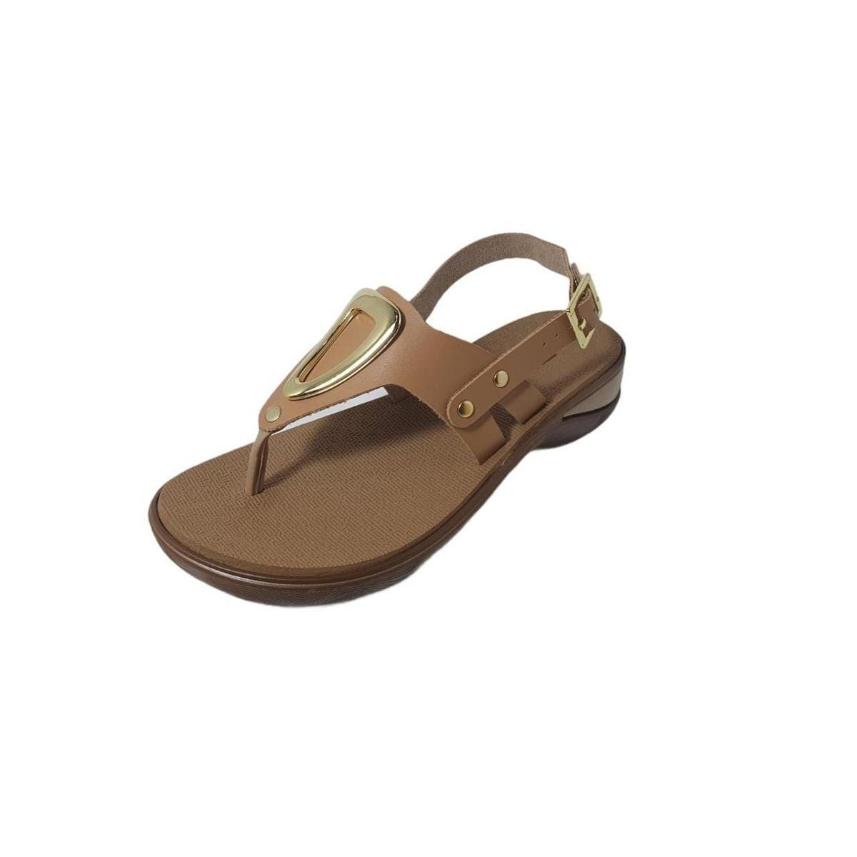 Sandália Feminina Anabela Terra \u0026 Água 483200 Ortopédica - Caramelo |  Netshoes